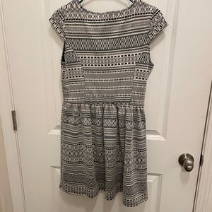 Rewind Black and White Geometric Mini Dress